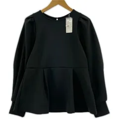 美品  AND COUTURE アンドクチュール タグ付き ペプラムカットソー size38/ブラック
