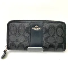 【COACH】コーチ 長財布 シグネチャー ラウンドファスナー ブラック ★
