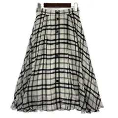 JUSGLITTY  ジャスグリッティー  チェック フレア スカート size1/ホワイト×ブラック