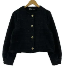 ZARAザラ ツイードノーカラージャケット sizeEUR M/ブラック
