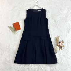 極美品】yokochanヨーコチャンバッグティアードワンピースNavy38