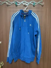 adidas ヴィンテージ サブカルチャー あのちゃん風 3本線 ブルー フードジップアップ