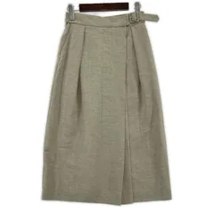 WORK TRIP OUTFITS ワークトリップアウトフィッツグリーンレーベル リラクシング タック スカート sizeM/ライトベージュ