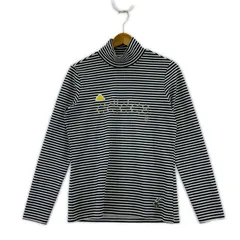 adidas アディダス ボーダー ハイネックカットソー sizeM/ネイビー×ホワイト