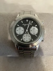 値下げ 稼働★ agnes b. アニエスベー クロノグラフ V654-6100 メンズ QZ 腕時計 電池新品のサムネイル
