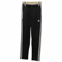 アディダス adidas ズボン ジャージ 150 黒 ブラック 3本ライン ドローストリングウエスト 長ズボン /KK ■ECA004