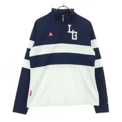 美品 le coq sportif ルコックスポルティフ ワンポイントロゴ 長袖 ハーフジップ トラックジャケット LL ホワイト ジャージ レディース 古着のサムネイル