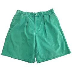 90年代 USA製 Polo by Ralph Lauren ポロ ラルフローレン 2タック チノショートパンツ ポロチノ グリーン(メンズ W34)中古 古着 X8441