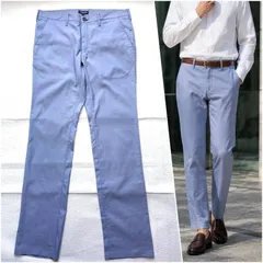 【春夏】 BLACK LABEL CRESTRIDGE シャンブレー パンツ ブルー 82 Lサイズ 薄手 ストレッチ 三陽商会 メンズ 【涼風を纏う 都会的なシャンブレーの煌めき】 ブラックレーベル クレストブリッジ 51R08-308-23のサムネイル