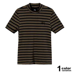 ステューシー Tシャツ STUSSY WOMEN Pippi Stripe モックネック ジャージー 半袖 カットソー トップス 214568のサムネイル