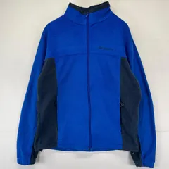 古着 コロンビア Columbia フリース ジャケット フルジップ ワンポイントロゴ 刺繍 ツートンカラー L  ブルー系 ツートン メンズ