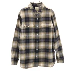 Levi's リーバイス チェック柄 長袖 ネルシャツ S ベージュ系 メンズ 古着