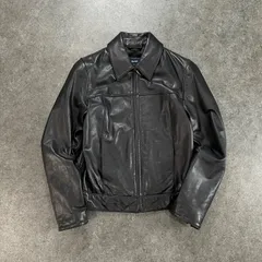 90s 00s OLD GAP Real Leather Jacket Blouson オールド ギャップ 本革 レザージャケット ライダース ブルゾン シングル ブラック 黒 ビンテージ メンズ