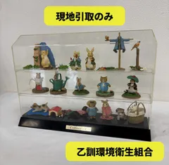 【現地引取のみ・配送不可】R8-028 ピーターラビットフィギュア 17体セット 透明ケース付きのサムネイル