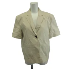 ザラ ZARA テーラードジャケット 半袖 シングル 1B 総裏地 肩パッド XS ベージュ /XZ ■GY49