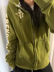 アバクロンビー オリーブ カラー フードジップアップ M