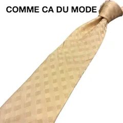 COMME CA DU MODE ベージュ　チェック柄 ネクタイ