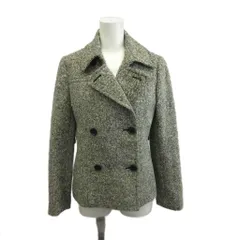 エムケー ミッシェルクラン MK MICHEL KLEIN ピーコート  38 ブラック ホワイト 長袖 ダブルブレスト ミックスカラー /RY ■GY49のサムネイル