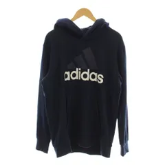 アディダス adidas トレーナー スウェット 2XO 紺 ネイビー フード 長袖 ロゴプリント /LP