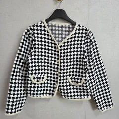 レディース CHECK パータン パール ボタン ツイード ジャケット F JJ1251