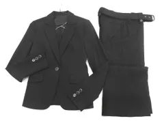 iCB アイシービー ストライプ セットアップ ジャケット パンツ スーツ size7/黒 ■◇ レディース