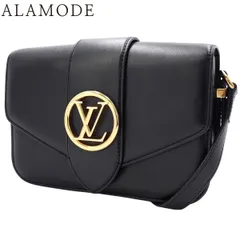 LOUIS VUITTON(ルイ・ヴィトン) LV ポンヌフ ショルダーバッグ 肩掛け 斜め掛け レザー ブラック黒 ゴールド金具 M55948 レディース 40802168589【中古】【アラモード】