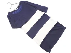 NATURAL BEAUTY BASIC ナチュラルビューティーベーシック ボーダー Iライン ワンピース sizeS/白ｘ濃紺 ■◇ レディース