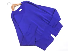 green label relaxing グリーンレーベルリラクシング ユナイテッドアローズ Vネック バックスリット ニット セーター 青 ■◇ レディース