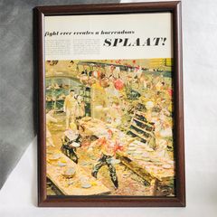 Vintage Poster Advertisement for "Splatoon" - Retro Vintage Original Framed Poster - American, Showa Era, 1950s/60s Imported Goods (390mm x 283mm) (AZ323)