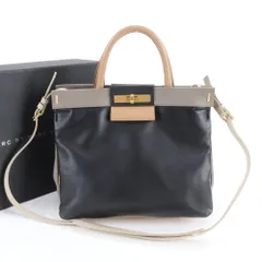 美品 マークジェイコブス レザー 2WAY ショルダーバッグ 斜め掛け ハンド トート ブラック ゴールド 金具 レディース RWE DW14-4【中古】