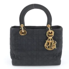 クリスチャンディオール カナージュ レディディオール ハンドバッグ トート ブラック 黒 ゴールド 金具 レディース RWE DW31-1【中古】