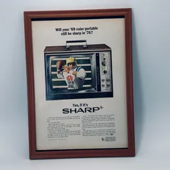 ビンテージ 広告　ポスター 　『 シャープ　テレビ　SHARP 』 1960's　※当時物　アメリカ 輸入雑貨　ヴィンテージ　フレーム付　　アドバタイジング レトロ　 .( AZ1022 )のサムネイル