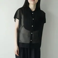 MANON (マノン) | ORGANDY FRENCH BLOUSE (black) one size | トップス ブラウス オーガンジーのサムネイル