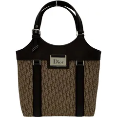 クリスチャン・ディオール Christian Dior トロッターストリートシック ブラウン キャンバス レディース ハンドバッグ