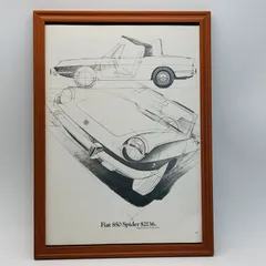 ビンテージ 広告　ポスター　『 フィアット 850 　(Fiat) 』 1960's　額付　※当時物　オリジナル アメリカ 輸入雑貨　ヴィンテージ　雑誌　アドバタイジング 　アートフレーム　レトロ　 　( AZ2042 )のサムネイル