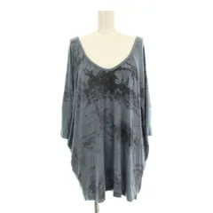 エムエムシックス メゾンマルジェラ MM6 Maison Margiela カットソー リブニット 七分袖 ドルマンスリーブ 総柄 S 青 ブルー 32NC081 /KUのサムネイル