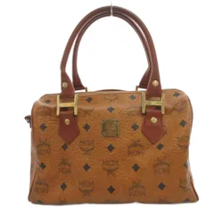 エムシーエム MCM ミニボストンバッグ 手提げ レザー 茶 ブラウン 総柄 ゴールドカラー金具 /FF ■GY18のサムネイル