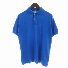 ビームスエフ BEAMS F フレンチカラー ニットポロシャツ 半袖 46 青 ブルー 21-02-0150-148 /EEのサムネイル