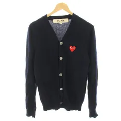プレイコムデギャルソン PLAY COMME des GARCONS AD2006 ニットカーディガン ハートロゴ 長袖 ウール S 紺 ネイビー AZ-N008 /HNのサムネイル