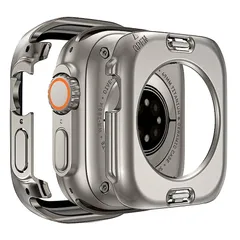 YUGYUG 対応 アップルウォッチ カバー 49mm Apple Watch Ultra 3/2/1 ケース 防水 2 in 1 前後の保護 ガラスフィルム 一体型 日本旭硝子材 高感度タッチ キズ防止 PC素材 全面保護 二重構造 高耐久 高透過率 装着簡