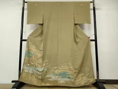 平和屋着物●千くさ染繍　色留袖　刺繍　エ霞飛鶴草花文　金彩　三越扱い　正絹　逸品　CABE7156ut