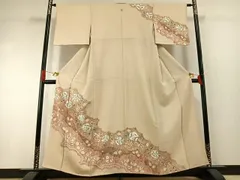 平和屋着物●訪問着　絞り　辻が花　正絹　逸品　AABH4734fy