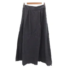 Sマックスマーラ 'S Max Mara 美品 フレアスカート デニム 40 紺 ネイビー 切りっぱなし加工 ロング丈 タック /SJ ■ECE003のサムネイル