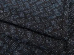 平和屋着物●結城紬　籬文　亀甲絣　正絹　逸品　AABH5841ck