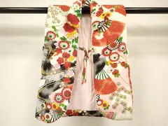 平和屋着物[]アンティーク　大正ロマン　女の子　子供　被布　流水扇面花文　金彩　逸品　DABC5388ma