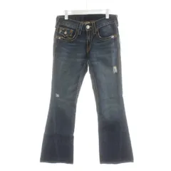 トゥルーレリジョン TRUE RELIGION JOEY BIG T デニムパンツ ジーンズ ジーパン Gパン ジッパーフライ ダメージ加工 フレア W29 青 ブルー 24-803OMBEJ /AN12