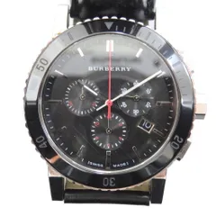 バーバリー BURBERRY BU9382 腕時計 ウォッチ クォーツ クロノグラフ カレンダー付き デイト 黒文字盤 シルバー色 ■GY18 /MQのサムネイル