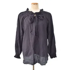 N.Natural Beauty Basic N.ナチュラルビューティーベーシック 24AW ボウタイ シャツ ブラウス 長袖 M 紺 ネイビー ■FFのサムネイル