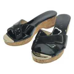 JIMMY CHOO ジミー チュウ PANNA PAT パテントサンダル  ブラック 36.5