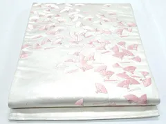 平和屋着物◎太鼓柄袋帯　総刺繍　扇面文　銀糸　正絹　逸品　CABG2405th